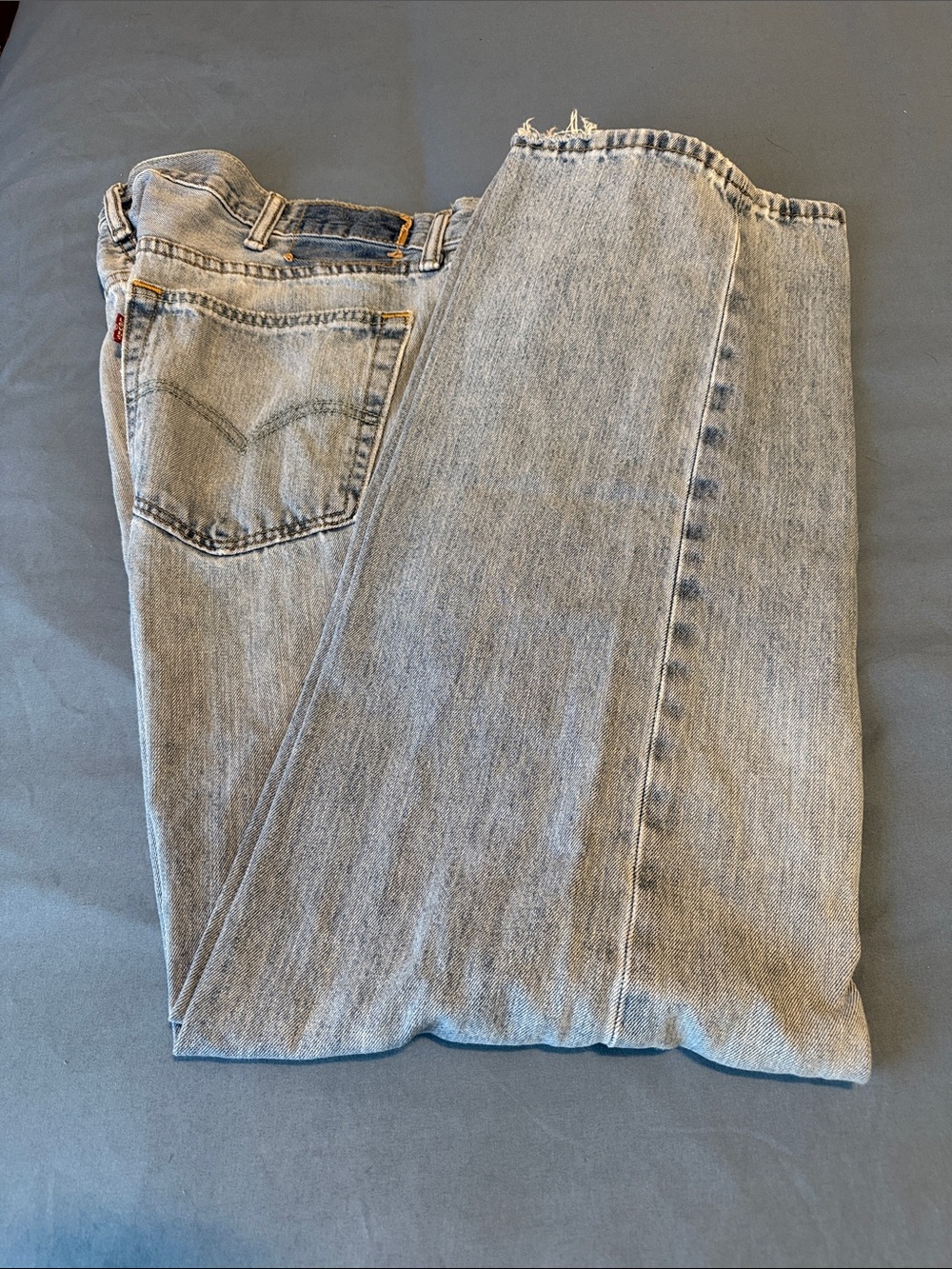 Levi's Men's Straight Leg Jeans in Washed Gray-Blue 40X30